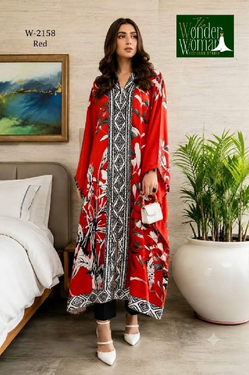 WONDER WOMAN D.NO 2158 WHOLESALE READYMADE IMPORTED SOFT COMFORT WEAR LONG KAFTAN KURTI WITH PANT COMBO FOR EXPORT