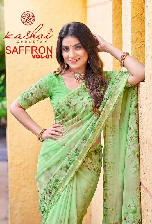 KASHVI CREATION SAFFRON VOL 1 WHOLESALE RAGA WEIGHTLESS CASUAL WEAR INDIAN SAREES FOR WOMEN ONLINE