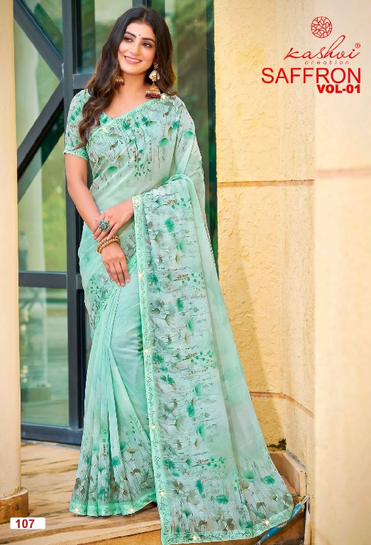 KASHVI CREATION SAFFRON VOL 1 WHOLESALE RAGA WEIGHTLESS CASUAL WEAR INDIAN SAREES FOR WOMEN ONLINE