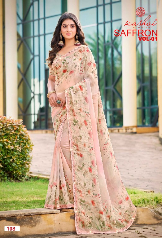 KASHVI CREATION SAFFRON VOL 1 WHOLESALE RAGA WEIGHTLESS CASUAL WEAR INDIAN SAREES FOR WOMEN ONLINE