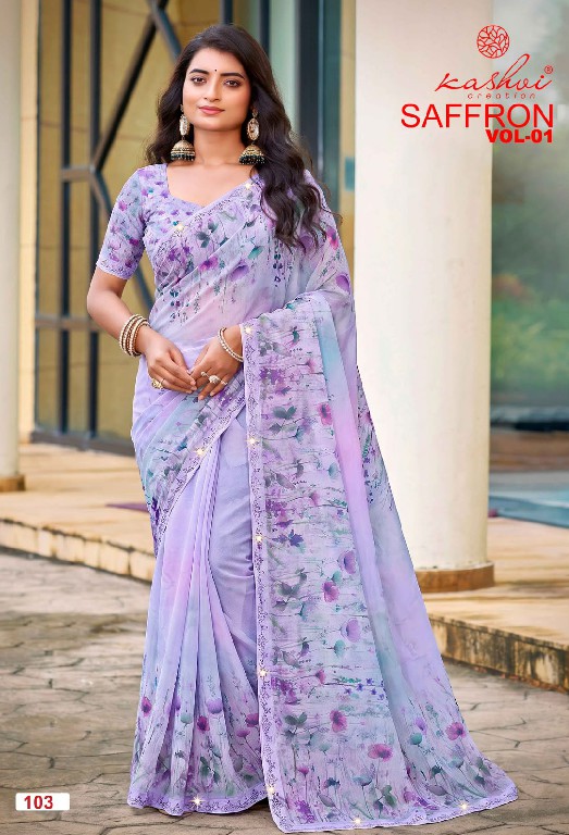 KASHVI CREATION SAFFRON VOL 1 WHOLESALE RAGA WEIGHTLESS CASUAL WEAR INDIAN SAREES FOR WOMEN ONLINE