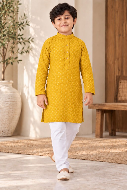 TEXTILEDEAL PRINCE VOL 10 WHOLESALE READYMADE HEAVY RAYON CHIKANKARI WORK KURTA SET FOR KIDS ONLINE