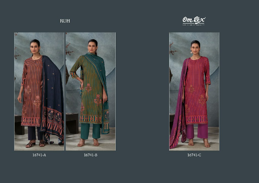 OMTEX RUH WHOLESALE PURE PASHMINA WINTER WEAR UNSTITCH SALWAR SUITS SUPPLIER
