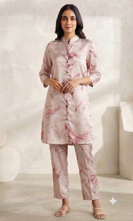 TEXTILEDEAL PRESENT READYMADE SATIN CASUAL WEAR CORD SET FOR EXPORT