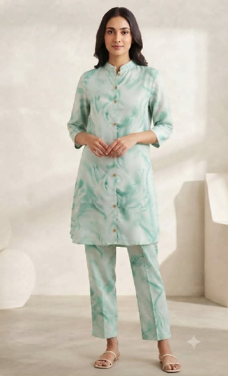TEXTILEDEAL PRESENT READYMADE SATIN CASUAL WEAR CORD SET FOR EXPORT