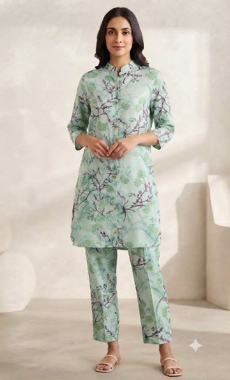 TEXTILEDEAL PRESENT READYMADE SATIN CASUAL WEAR CORD SET FOR EXPORT