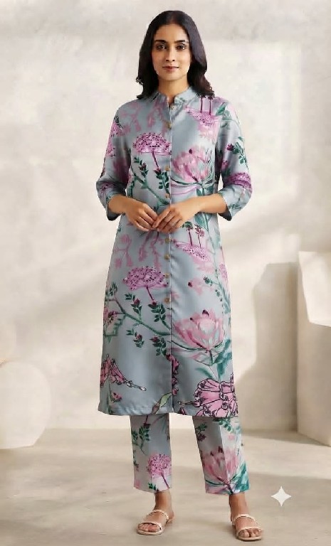 TEXTILEDEAL PRESENT READYMADE SATIN CASUAL WEAR CORD SET FOR EXPORT