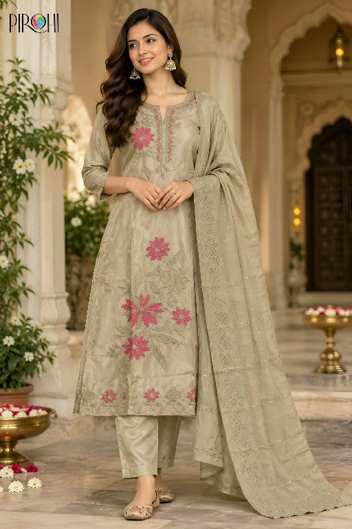 PIROHI CHANDANI WHOLESALE READYMADE HEAVY GLASS ROMAN BEAUTIFUL 3 PCS COMBO SET SUITS SUPPLIER