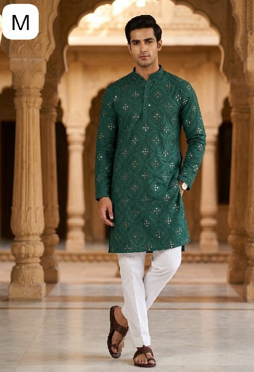 TEXTILEDEAL PRESENT READYMADE COTTON PAPER MIRROR WORK KURTA SET FOR MEN ONLINE