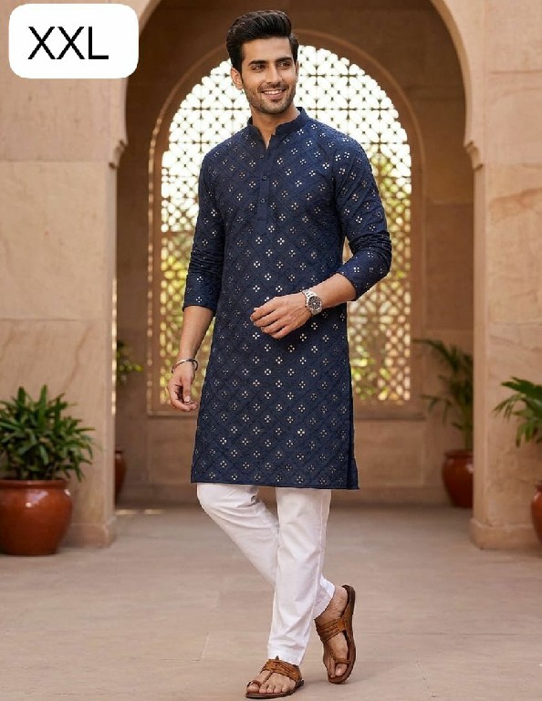 TEXTILEDEAL PRESENT READYMADE COTTON PAPER MIRROR WORK KURTA SET FOR MEN ONLINE