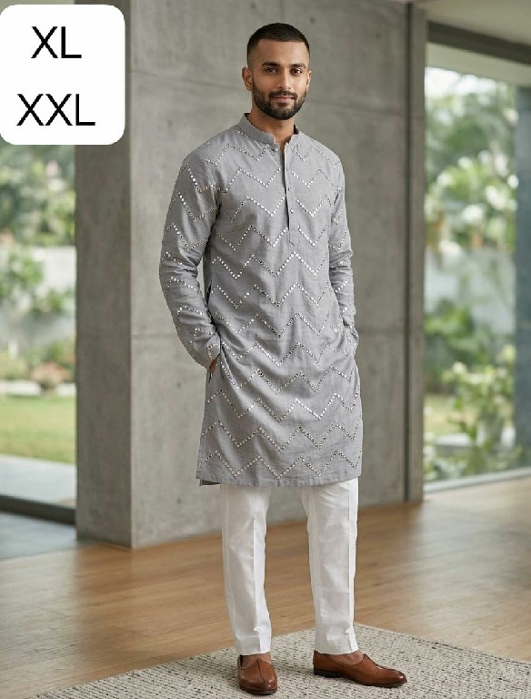 TEXTILEDEAL PRESENT READYMADE COTTON PAPER MIRROR WORK KURTA SET FOR MEN ONLINE