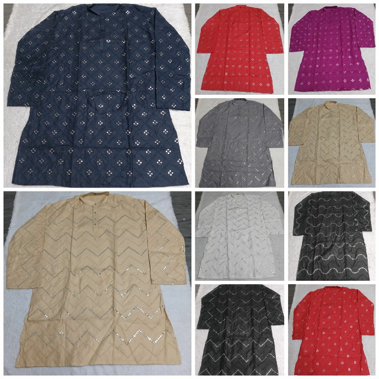 TEXTILEDEAL PRESENT READYMADE COTTON PAPER MIRROR WORK KURTA SET FOR MEN ONLINE