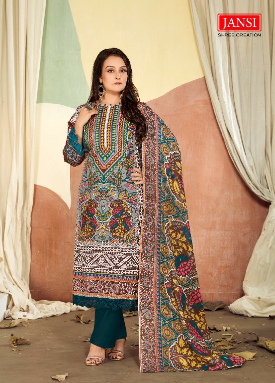 JANSI FARAAH VOL 1 WHOLESALE READYMADE SOFT COTTON PRINTED CASUAL WEAR 3 PCS SUITS ONLINE