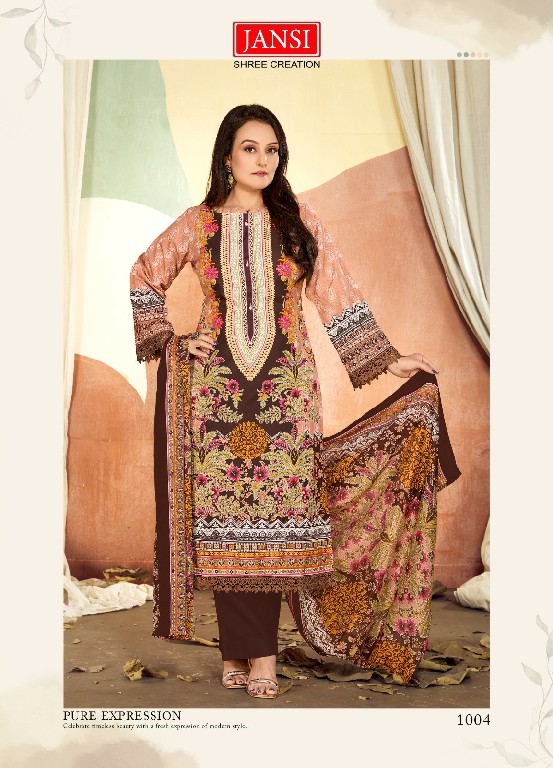 JANSI FARAAH VOL 1 WHOLESALE READYMADE SOFT COTTON PRINTED CASUAL WEAR 3 PCS SUITS ONLINE