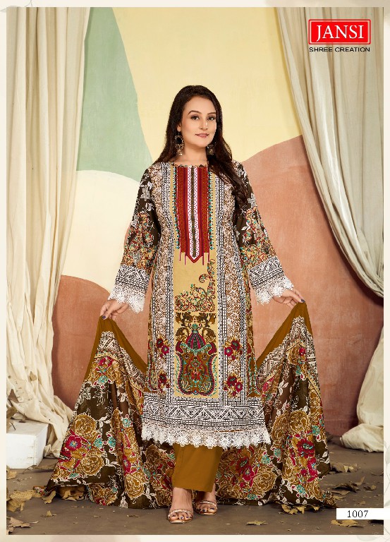 JANSI FARAAH VOL 1 WHOLESALE READYMADE SOFT COTTON PRINTED CASUAL WEAR 3 PCS SUITS ONLINE