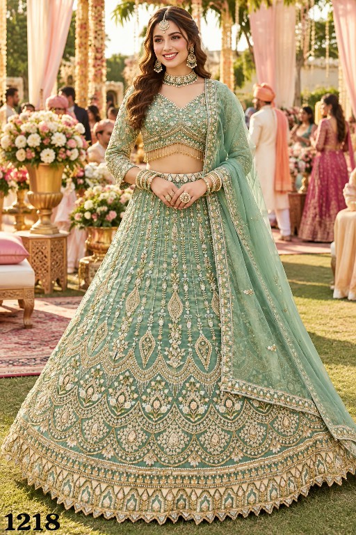 MRUDANGI ZARIYA WHOLESALE READYMADE REAL SALSA FULL HEAVY BEADS WORK LEHENGA CHOLI FOR EVERY OCCASION EXPORTER
