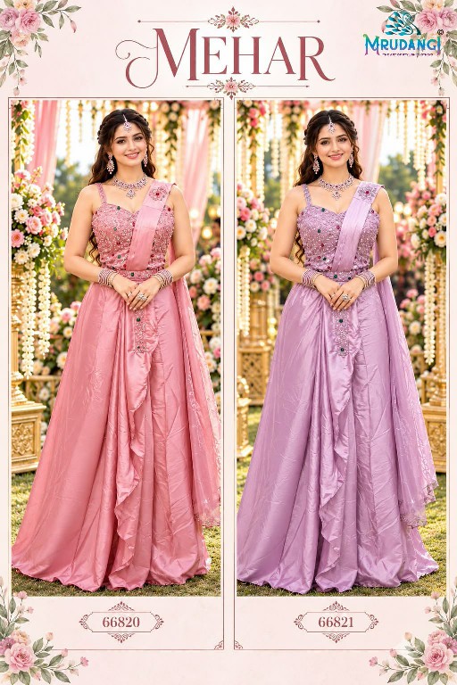 MRUDANGI MEHAR WHOLESALE REAL SATIN READY TO WEAR DESIGNER SAREES FOR WOMEN SUPPLIER