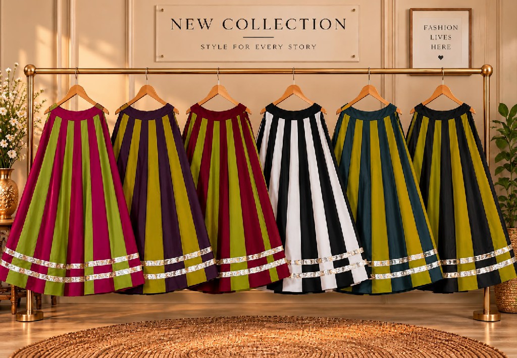 TEXTILEDEAL PRESENT READYMADE ROMAN SILK NAVRATRI SPECIAL SKIRT FOR WOMEN ONLINE