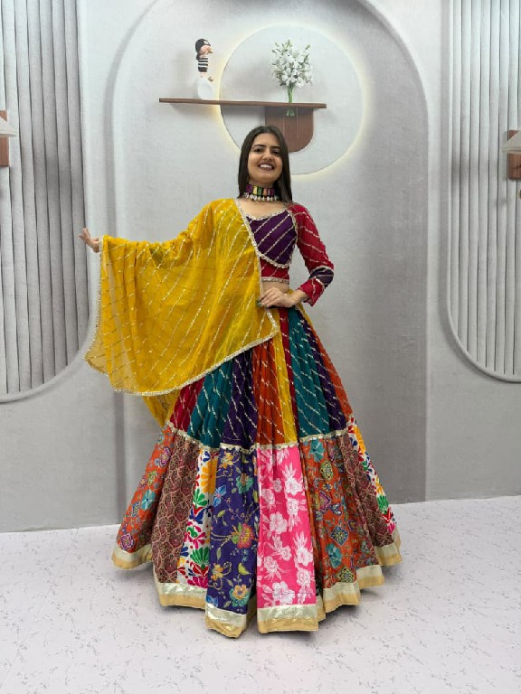 TAPI CREATION D.NO 347 WHOLESALE READYMADE FOX GEORGETTE NAVRATRI VINTAGE CHANIYA CHOLI FOR EXPORT