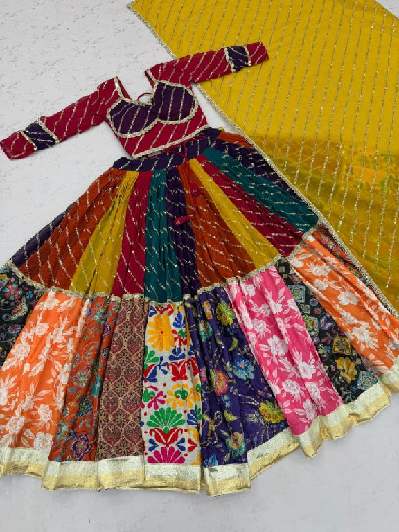TAPI CREATION D.NO 347 WHOLESALE READYMADE FOX GEORGETTE NAVRATRI VINTAGE CHANIYA CHOLI FOR EXPORT