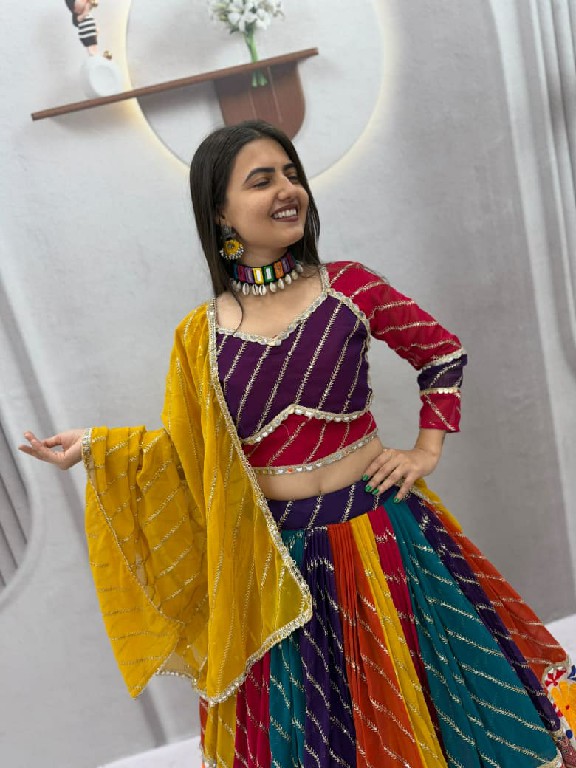 TAPI CREATION D.NO 347 WHOLESALE READYMADE FOX GEORGETTE NAVRATRI VINTAGE CHANIYA CHOLI FOR EXPORT