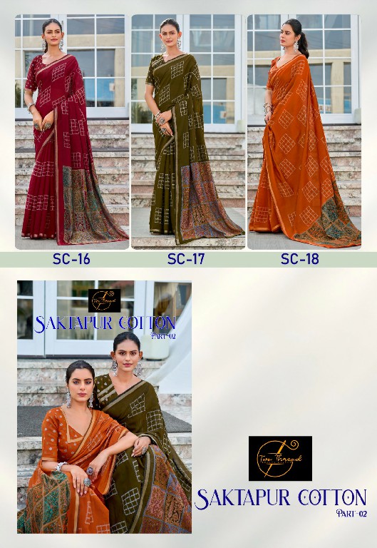 TWO THREAD SAKTAPUR COTTON VOL 2 WHOLESALE SOFT SPACE COTTON SILK PRETTY LOOK INDIAN SAREES FOR WOMEN ONLINE