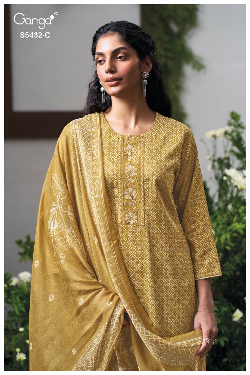 GANGA DAELEN S5432 WHOLESALE PURE WOOL PASHMINA WINTER WEAR UNSTITCH SALWAR SUITS FOR EXPORT
