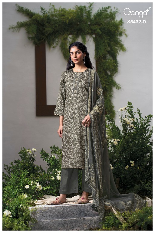 GANGA DAELEN S5432 WHOLESALE PURE WOOL PASHMINA WINTER WEAR UNSTITCH SALWAR SUITS FOR EXPORT