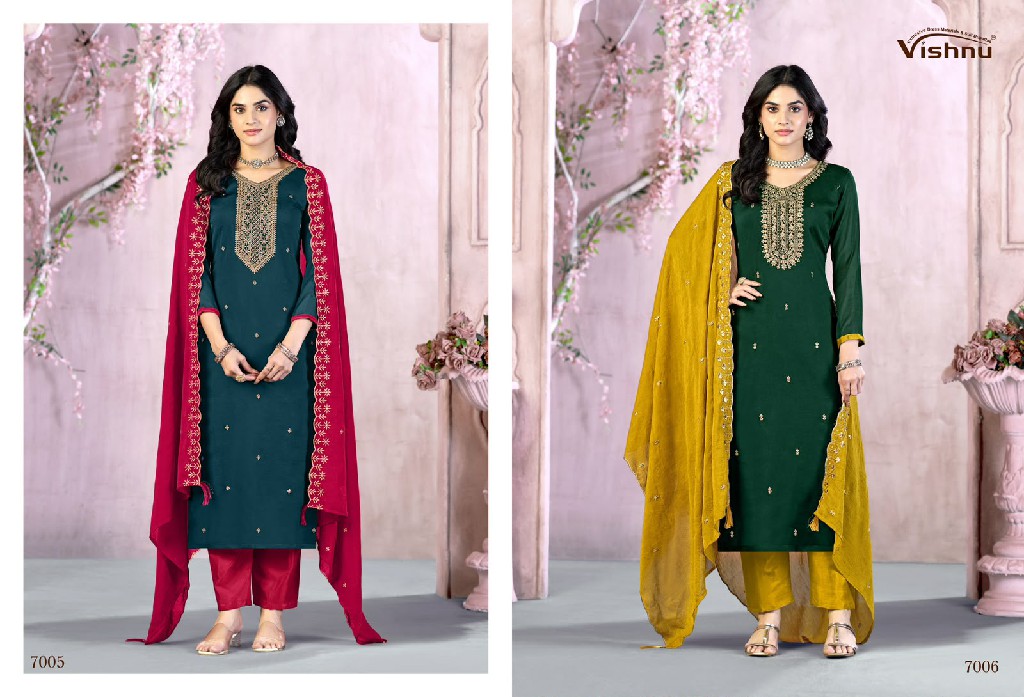 VISHNU FEMINA WHOLESALE RANGOLI CRUSH FASHIONABLE UNSTITCH SALWAR SUITS EXPORTER