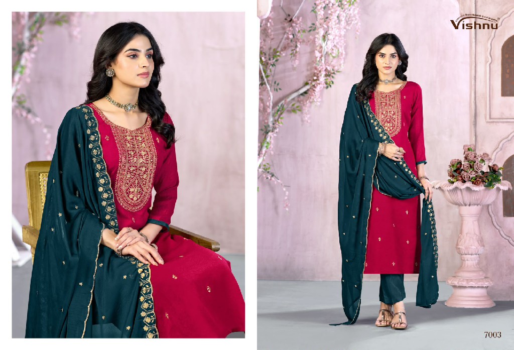 VISHNU FEMINA WHOLESALE RANGOLI CRUSH FASHIONABLE UNSTITCH SALWAR SUITS EXPORTER