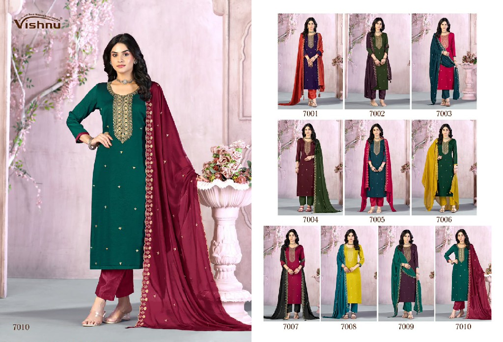 VISHNU FEMINA WHOLESALE RANGOLI CRUSH FASHIONABLE UNSTITCH SALWAR SUITS EXPORTER