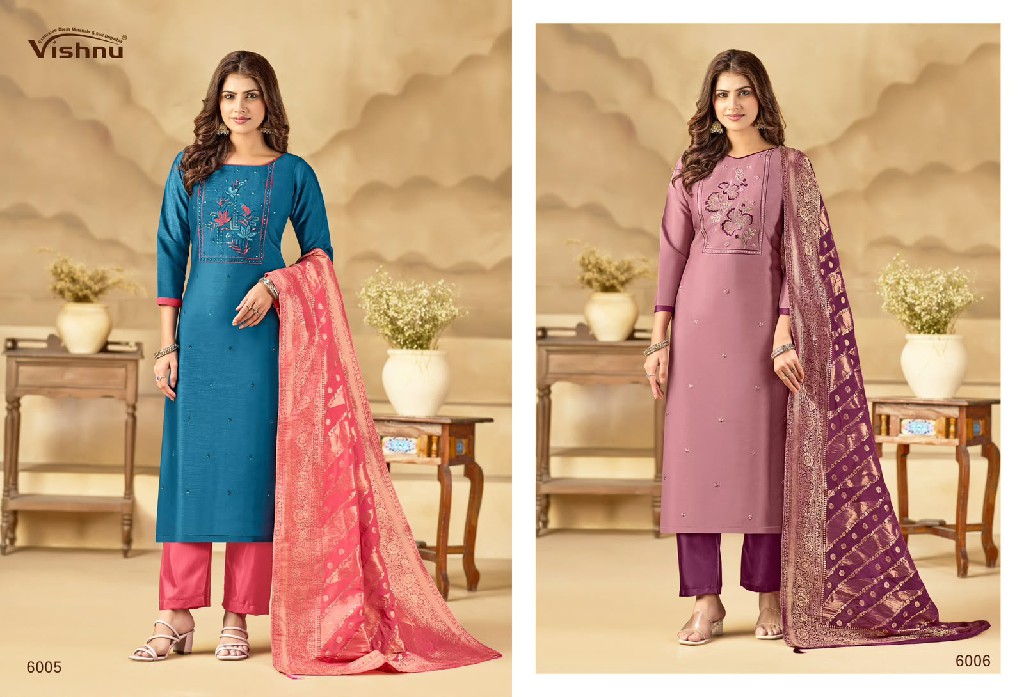 VISHNU SUBHIKSHA WHOLESALE BARSANA SIMMER CLASSY LOOK UNSTITCH SALWAR SUITS SUPPLIER