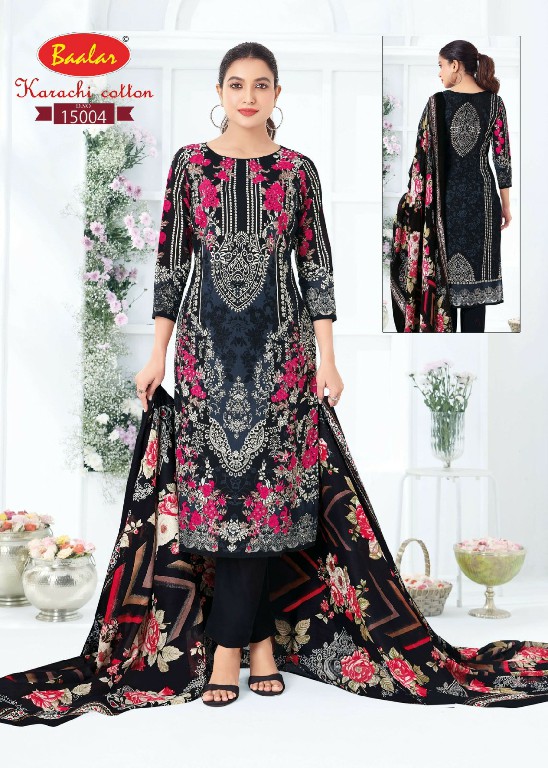 BAALAR KARACHI COTTON VOL 15 WHOLESALE COTTON PRINTED CASUAL WEAR DRESS MATERIAL ONLINE