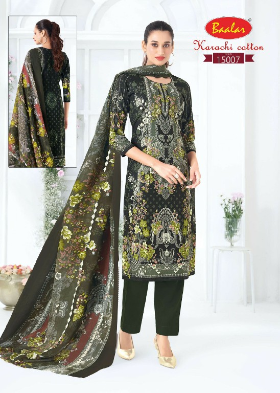 BAALAR KARACHI COTTON VOL 15 WHOLESALE COTTON PRINTED CASUAL WEAR DRESS MATERIAL ONLINE