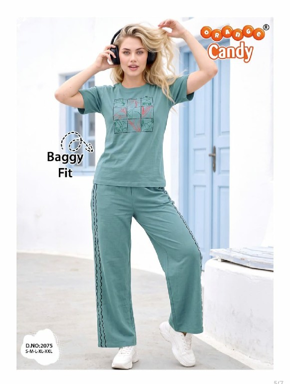 ORANGE CANDY D.NO 2075 WHOLESALE READYMADE IMPORTED COTTON PREMIUM BEGGY FIT TRACK SUITS FOR WOMEN ONLINE