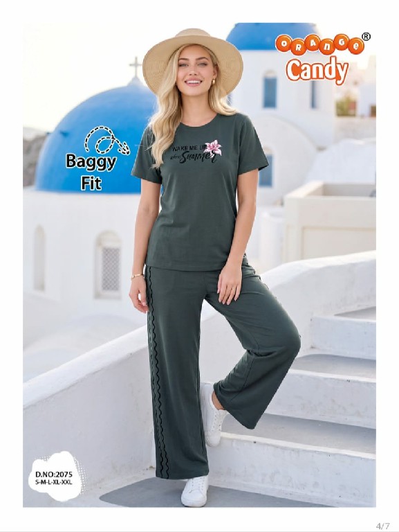 ORANGE CANDY D.NO 2075 WHOLESALE READYMADE IMPORTED COTTON PREMIUM BEGGY FIT TRACK SUITS FOR WOMEN ONLINE
