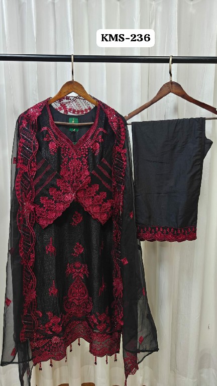 TEXTILEDEAL D.NO KMS-236 WHOLESALE READYMADE IMPORTED HEAVY WORK ELEGANCE 3 PCS SUITS FOR EXPORT