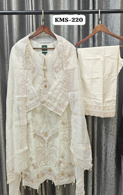 TEXTILEDEAL D.NO KMS-220 WHOLESALE READYMADE COTTON SILK AMAZING PAKISTANI 3 PCS SUITS EXPORER
