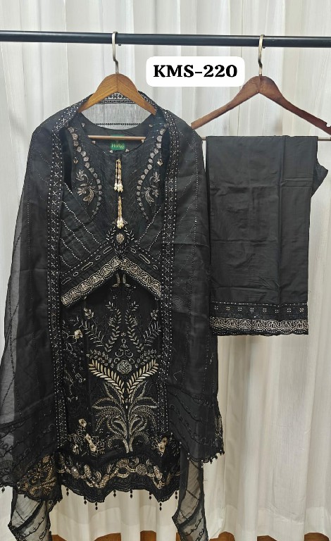 TEXTILEDEAL D.NO KMS-220 WHOLESALE READYMADE COTTON SILK AMAZING PAKISTANI 3 PCS SUITS EXPORER