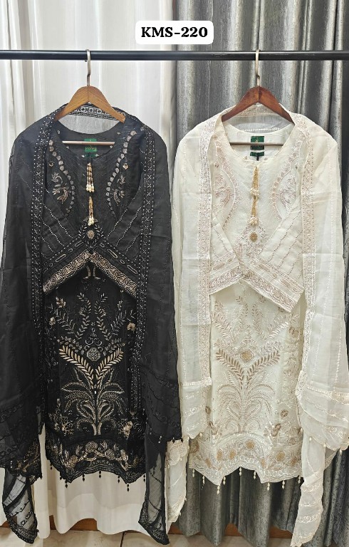TEXTILEDEAL D.NO KMS-220 WHOLESALE READYMADE COTTON SILK AMAZING PAKISTANI 3 PCS SUITS EXPORER