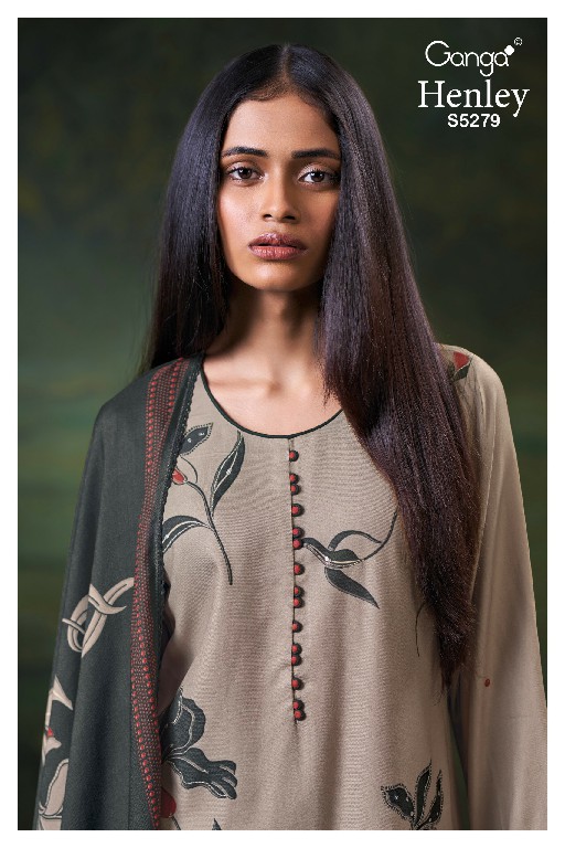 GANGA HENLEY S5279 WHOLESALE PURE WOOL PASHMINA WINTER CASUAL WEAR DRESS MATERIAL ONLINE