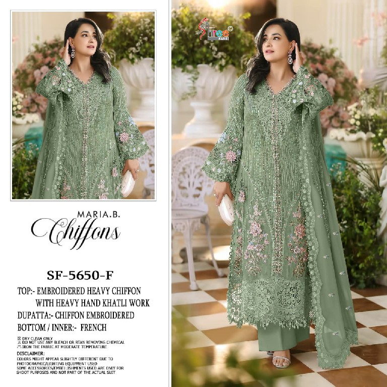 SHREE FABS D.NO 5650 WHOLESALE CHIFFON PAKISTANI ATTRACTIVE LOOK UNSTIYCH SALWAR SUITS EXPORTER