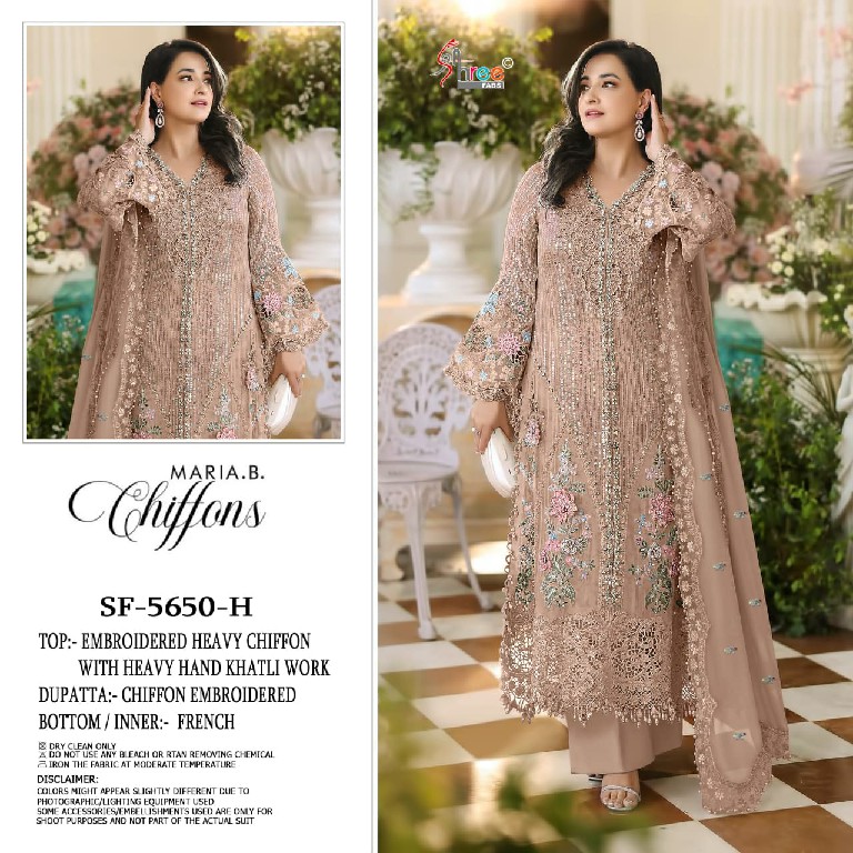 SHREE FABS D.NO 5650 WHOLESALE CHIFFON PAKISTANI ATTRACTIVE LOOK UNSTIYCH SALWAR SUITS EXPORTER