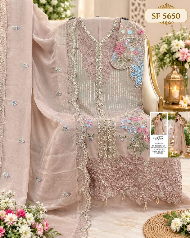 SHREE FABS D.NO 5650 WHOLESALE CHIFFON PAKISTANI ATTRACTIVE LOOK UNSTIYCH SALWAR SUITS EXPORTER
