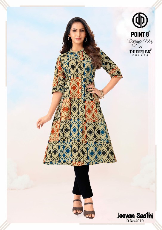 JEEVAN SAATHI VOL 4 BY DEEPTEX POINT 8 WHOLESALE COTTON A-LINE CUT READYMADE LONG BIG SIZE KURTI EXPORTER