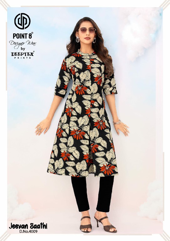 JEEVAN SAATHI VOL 4 BY DEEPTEX POINT 8 WHOLESALE COTTON A-LINE CUT READYMADE LONG BIG SIZE KURTI EXPORTER