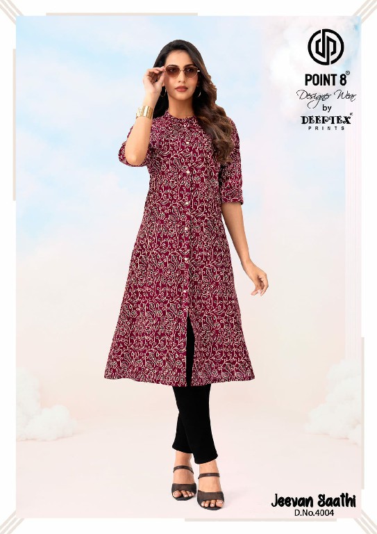 JEEVAN SAATHI VOL 4 BY DEEPTEX POINT 8 WHOLESALE COTTON A-LINE CUT READYMADE LONG BIG SIZE KURTI EXPORTER