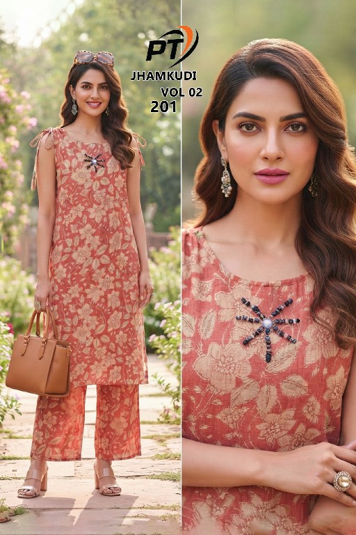 PADMAVATI TEXTILES JHAMKUDI VOL 2 WHOLESALE READYMADE VRTICAN STYLISH COMBO CORD SET FOR EXPORT