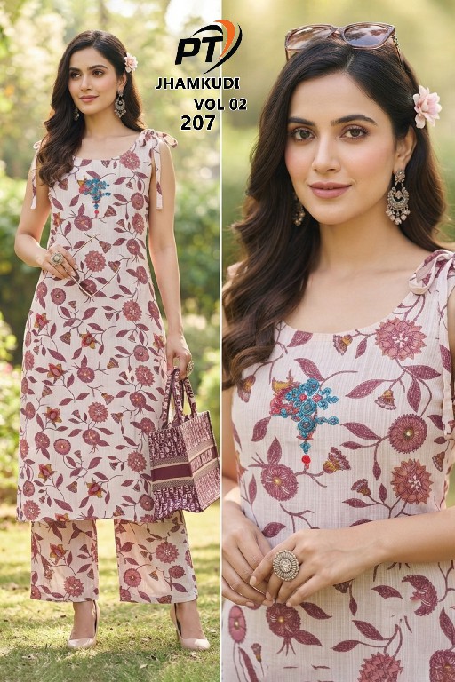 PADMAVATI TEXTILES JHAMKUDI VOL 2 WHOLESALE READYMADE VRTICAN STYLISH COMBO CORD SET FOR EXPORT