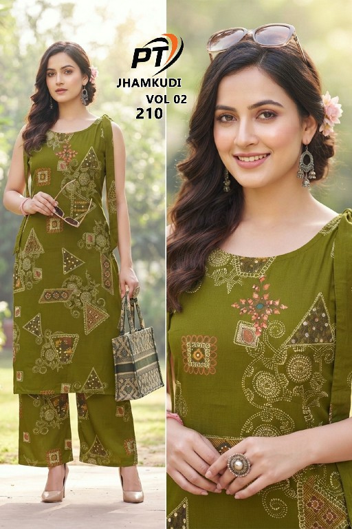 PADMAVATI TEXTILES JHAMKUDI VOL 2 WHOLESALE READYMADE VRTICAN STYLISH COMBO CORD SET FOR EXPORT
